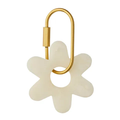 Assemble - Kip Resin Flower Key Ring - Ivory