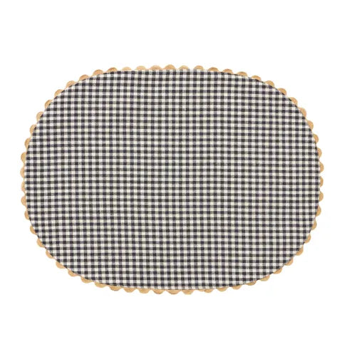 Assemble - Margot Cotton Placemat - 35 X 48cm - Ivory/black