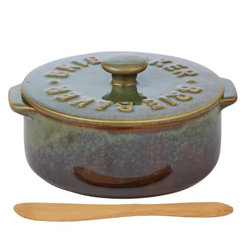 Assemble - Loire Cer Brie Baker - 13.5 X 16 X 7.5cm - Olive