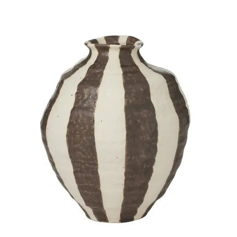 Assemble - Rayas Ceramic Vase - Cocoa