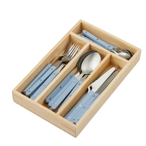 Assemble - Remy Cutlery Set - 24 Piece - Stainless Steel - Denim