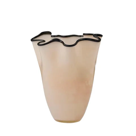 Casa - Jarvis Glass Vase - 21 X 24cm Ivory / Black