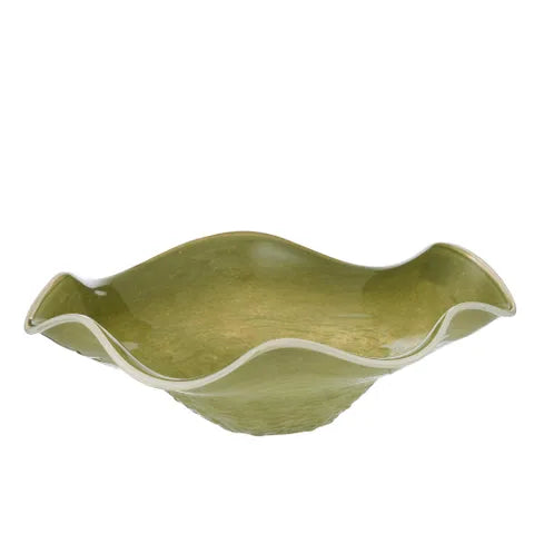 Coast To Coast Home - Calvet Glass Bowl - Olive/peach