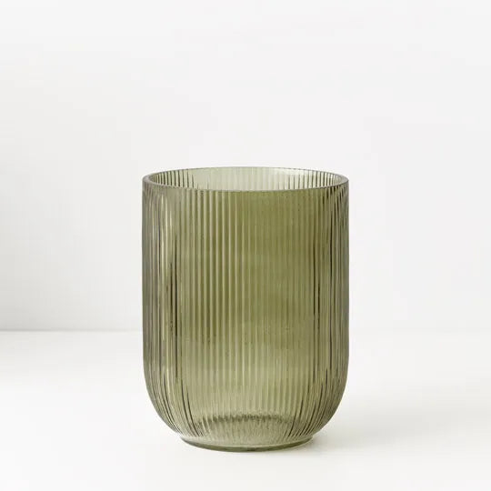 Ripple Bell Vase - 21cm X16cmd - Olive