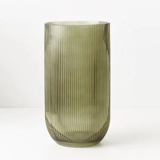 Ripple Bell Vase - 30cm X16cmd - Olive