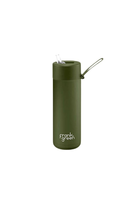 Frank Green - Reusable Bottle With Straw Lid - 20oz/595ml - Khaki