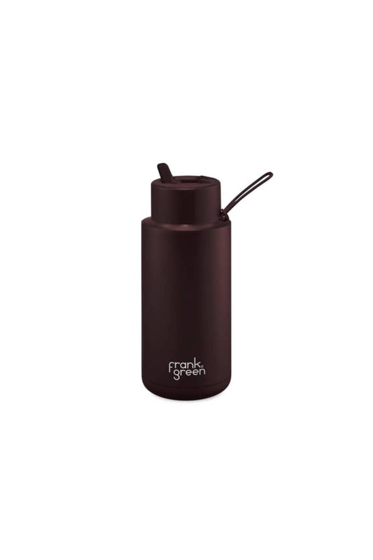 Frank Green - Reusable Bottle With Straw Lid - 34oz/1lt - Chocolate