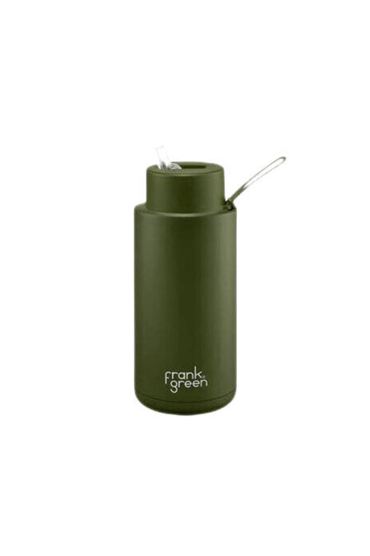 Frank Green - Reusable Bottle With Straw Lid - 34oz/1lt - Khaki