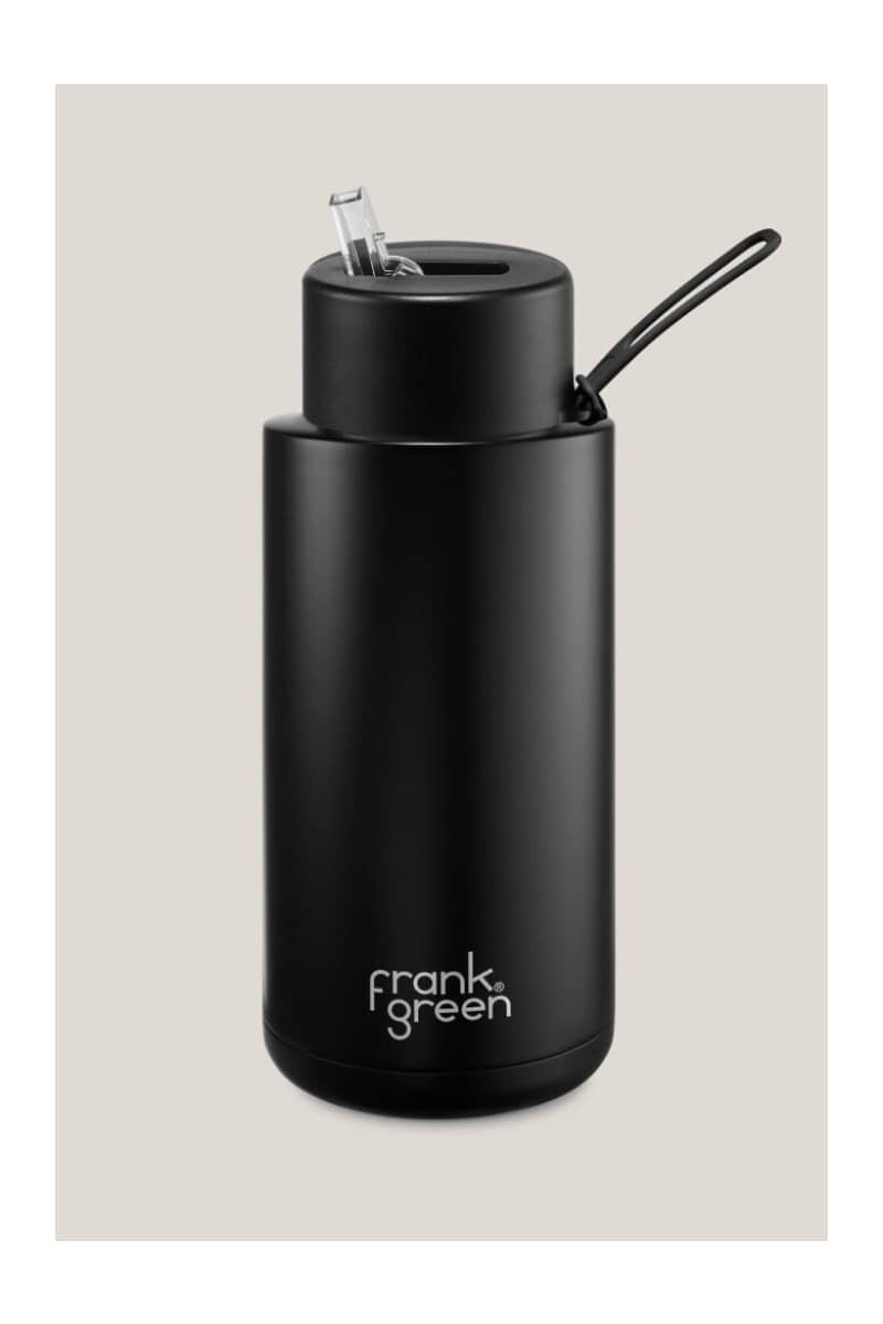 Frank Green - Reusable Bottle With Straw Lid 34Oz/1Lt- Midnight Home & Garden > Kitchen Dining Food