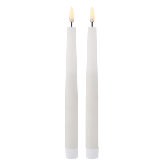 Amalfi - Hughe Led Taper Candle S/2 - 24cm - White