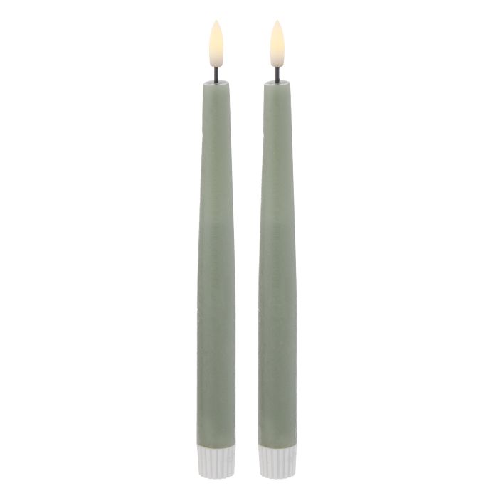 Amalfi - Hughe Led Taper Candle S/2 - 24cm - Green