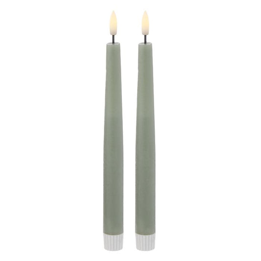 Amalfi - Hughe Led Taper Candle S/2 - 24cm - Green