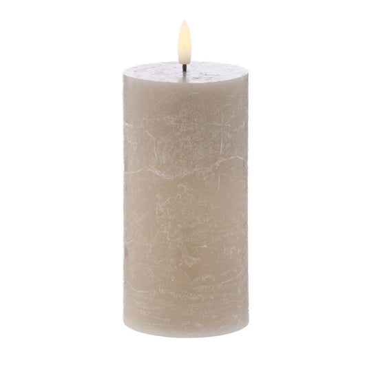 Amalfi - Hughe Led Flickering Candle - 15cm - Taupe