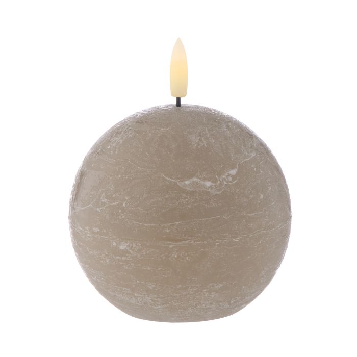 Amalfi - Hughe Led Ball Flickering Candle - 9cm - Taupe