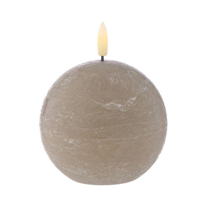 Amalfi - Hughe Led Ball Flickering Candle - 9cm - Taupe