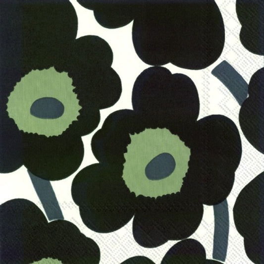 Marimekko - Napkins - Pack Of 20 - Unikko White Black