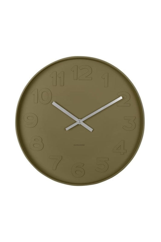 Karlsson - Mr Green Wall Clock 38X38X6 Moss Home & Garden > Decor Clocks