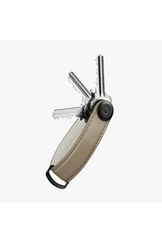Orbitkey - Pebbled Leather Key Organiser Ecru Apparel & Accessories > Handbag Wallet Keychains