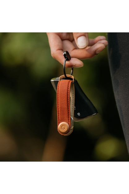 Orbitkey - Waxed Canvas Key Organiser Brick Red Apparel & Accessories > Handbag Wallet Keychains