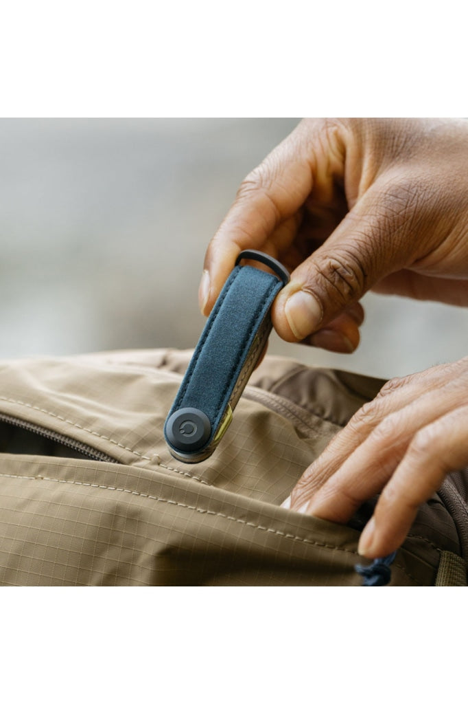 Orbitkey - Waxed Canvas Key Organiser Navy Blue Apparel & Accessories > Handbag Wallet Keychains