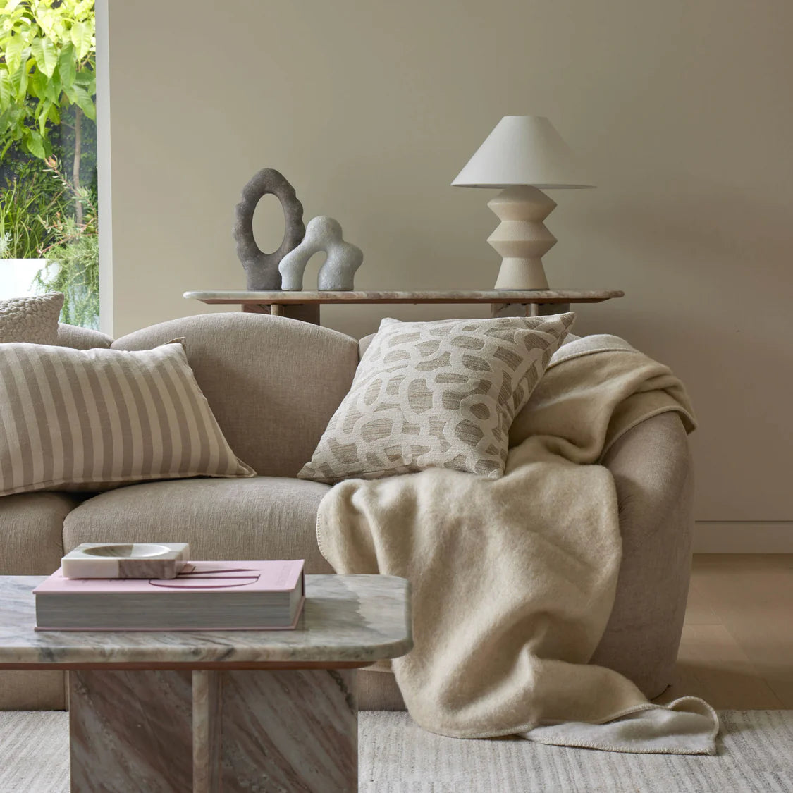 Amalfi - Avalon Stitch Throw - 130x180cm - Ivory