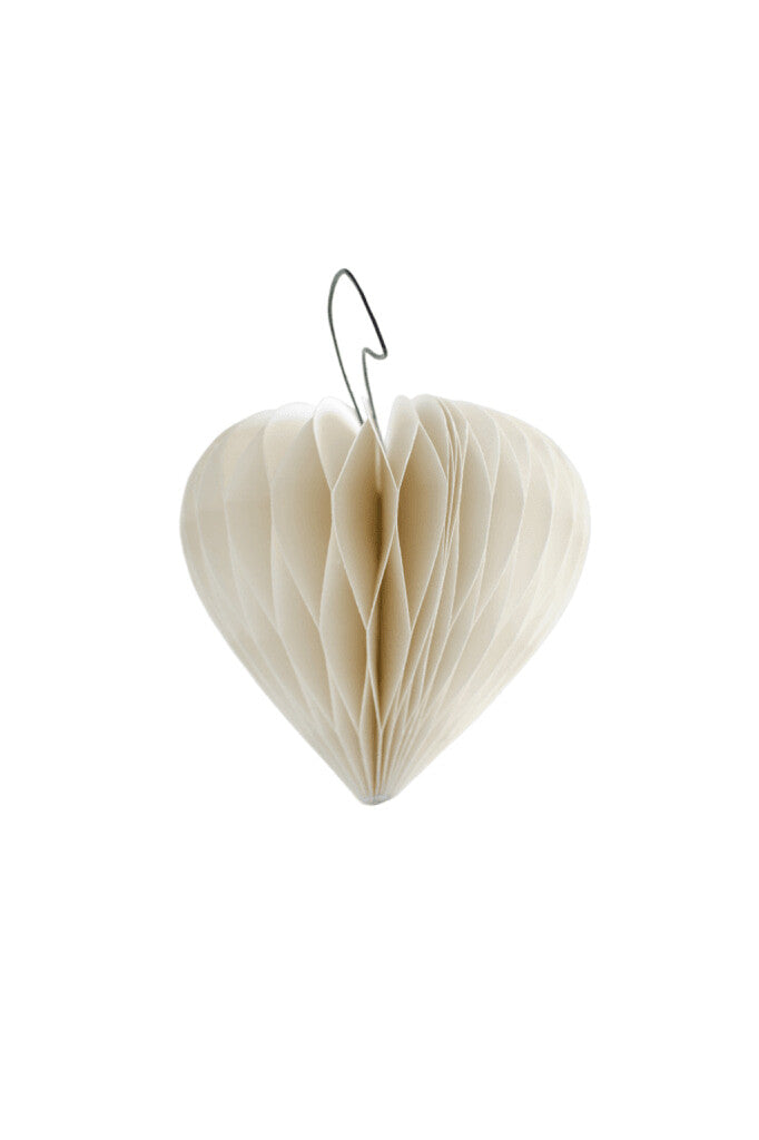 Nordic Rooms - Christmas Ornament Paper Heart 9Cm Off White Home & Garden > Decor Seasonal Holiday