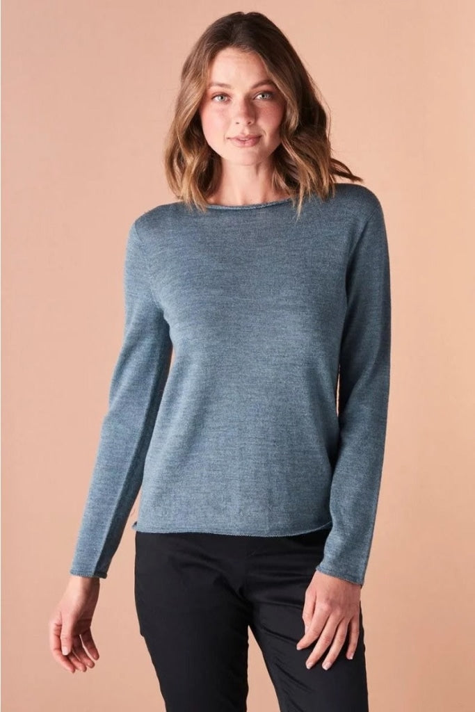 Uimi - Phoebe Crew Neck Jersey Top Duck Egg S Apparel & Accessories > Clothing Shirts Tops Sweater