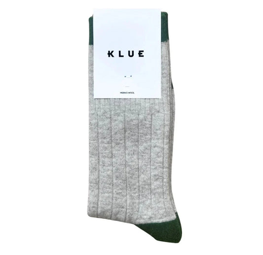 Klue - Merino Wool Socks With Bands - Sand & Green