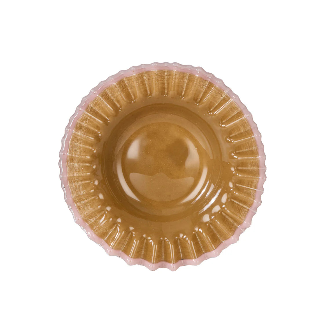 Amalfi - Sigrid Frill Dish Large 26x29x5cm - Mustard & Pink