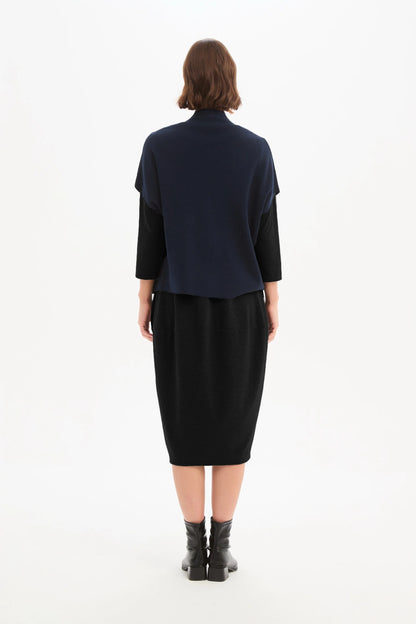 Tirelli - Button Up Knit Vest - Navy