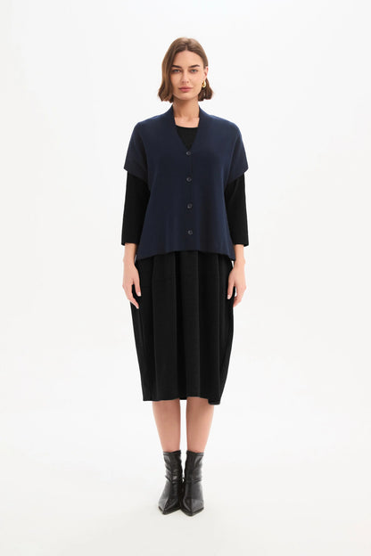 Tirelli - Button Up Knit Vest - Navy