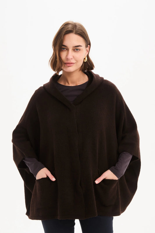 Tirelli - Magnetic Closure Cardigan - Free Size - Chocolate