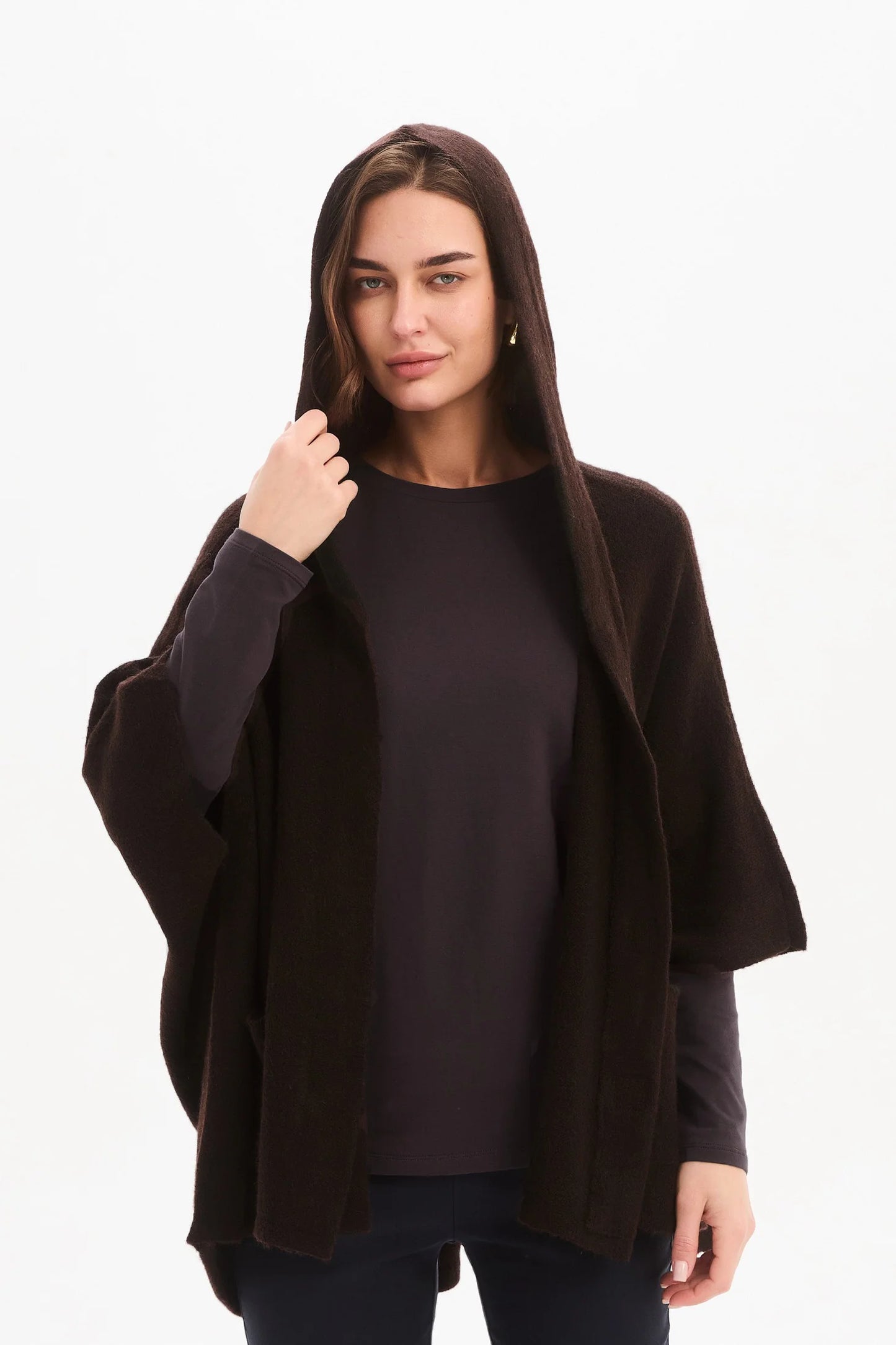 Tirelli - Magnetic Closure Cardigan - Free Size - Chocolate