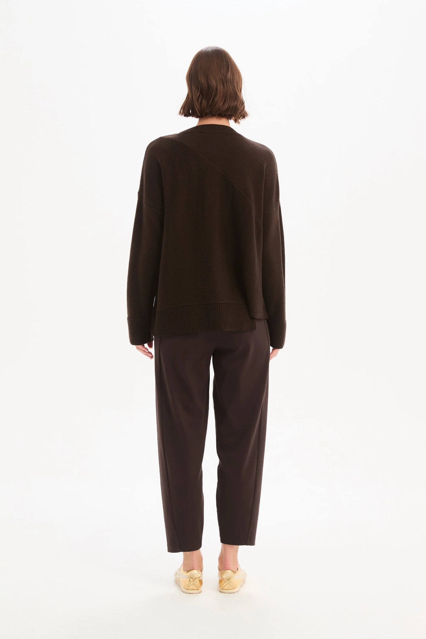 Tirelli - Textured Cuff Knit - Chocolate