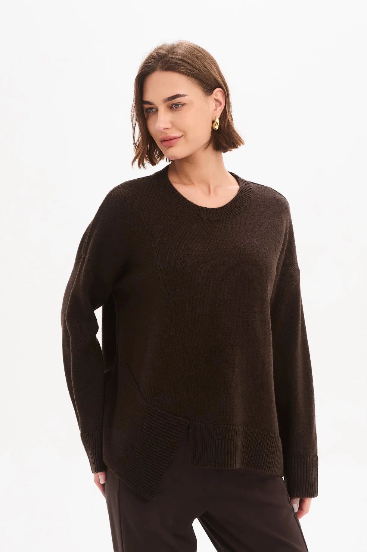 Tirelli - Textured Cuff Knit - Chocolate