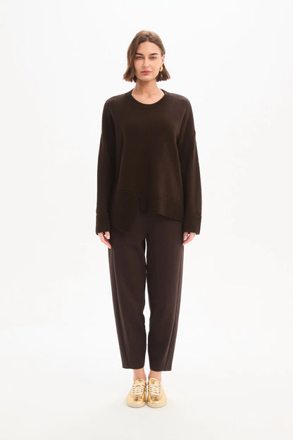 Tirelli - Textured Cuff Knit - Chocolate