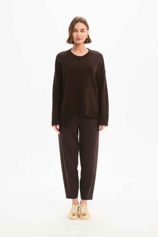 Tirelli - Textured Cuff Knit - Chocolate