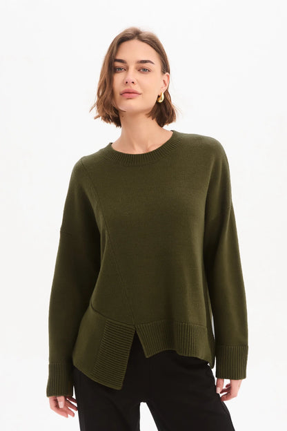Tirelli - Textured Cuff Knit - Khaki