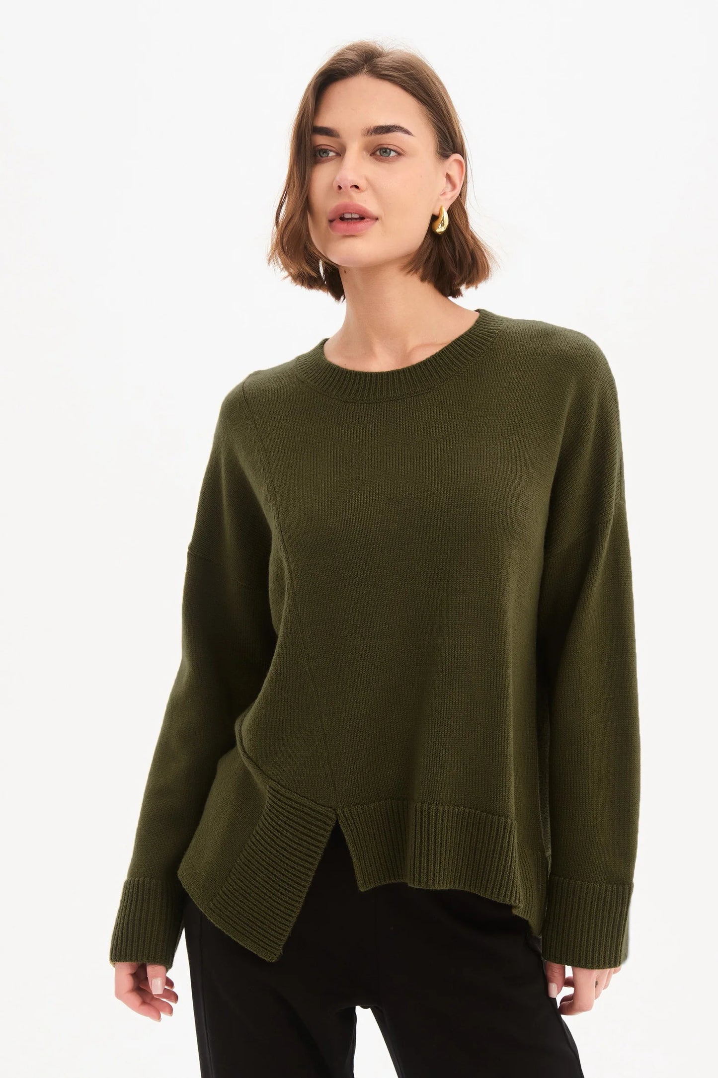 Tirelli - Textured Cuff Knit - Khaki
