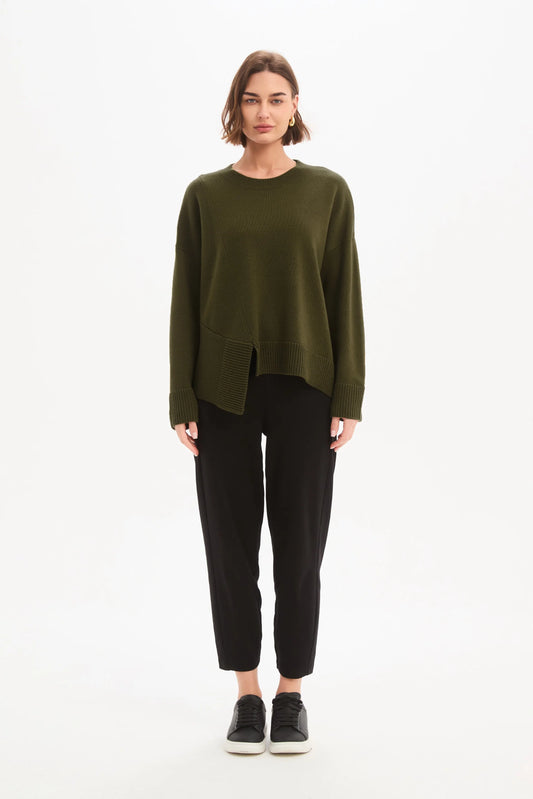 Tirelli - Textured Cuff Knit - Khaki