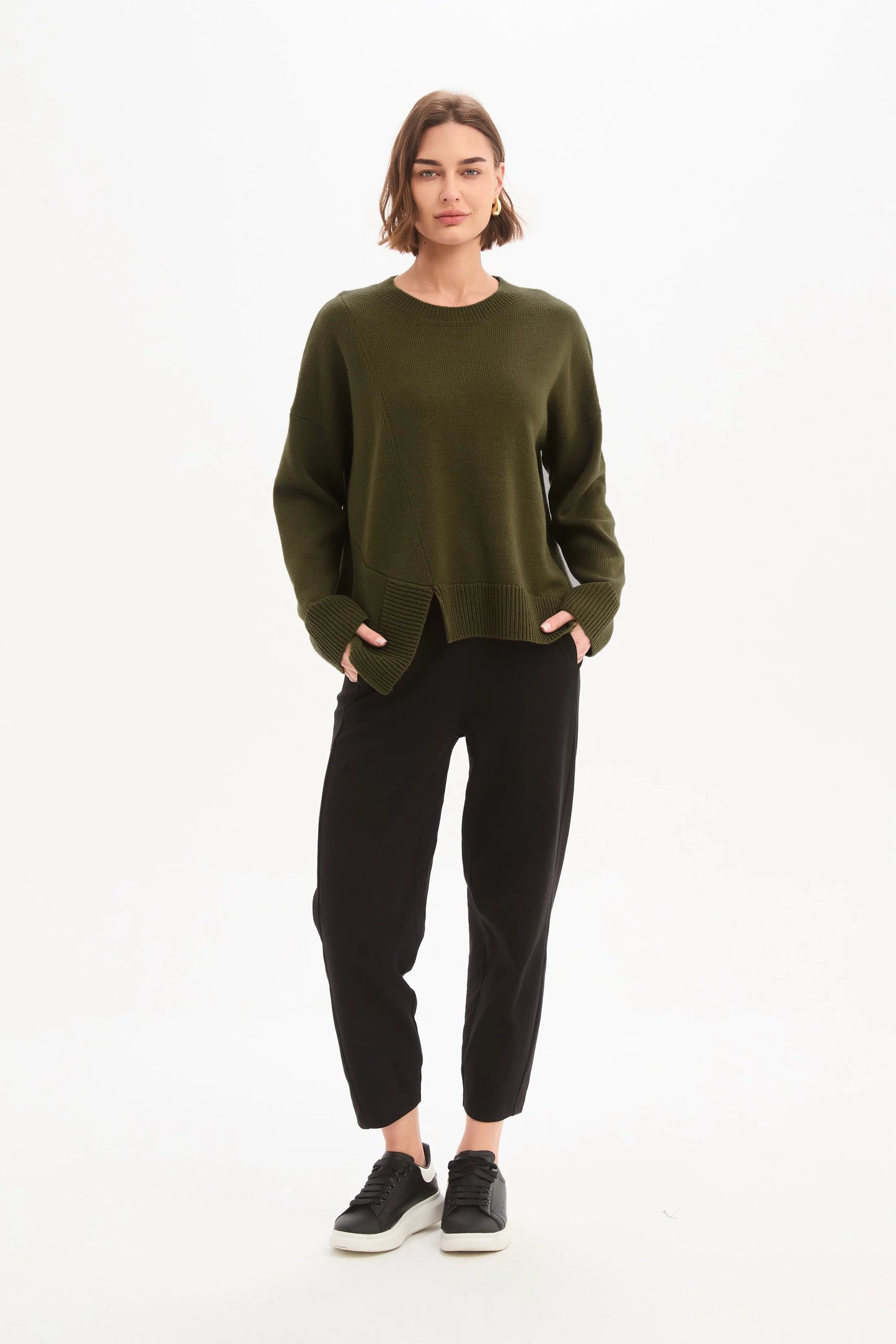 Tirelli - Textured Cuff Knit - Khaki