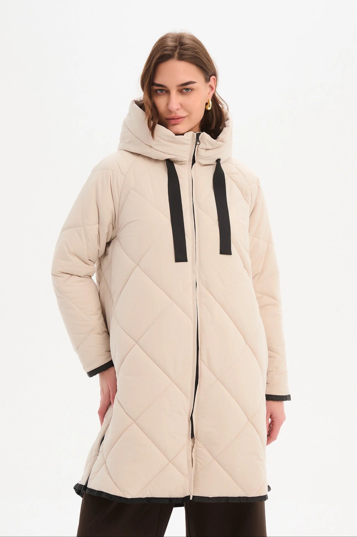 Tirelli - Zip Hem Coat - Cream