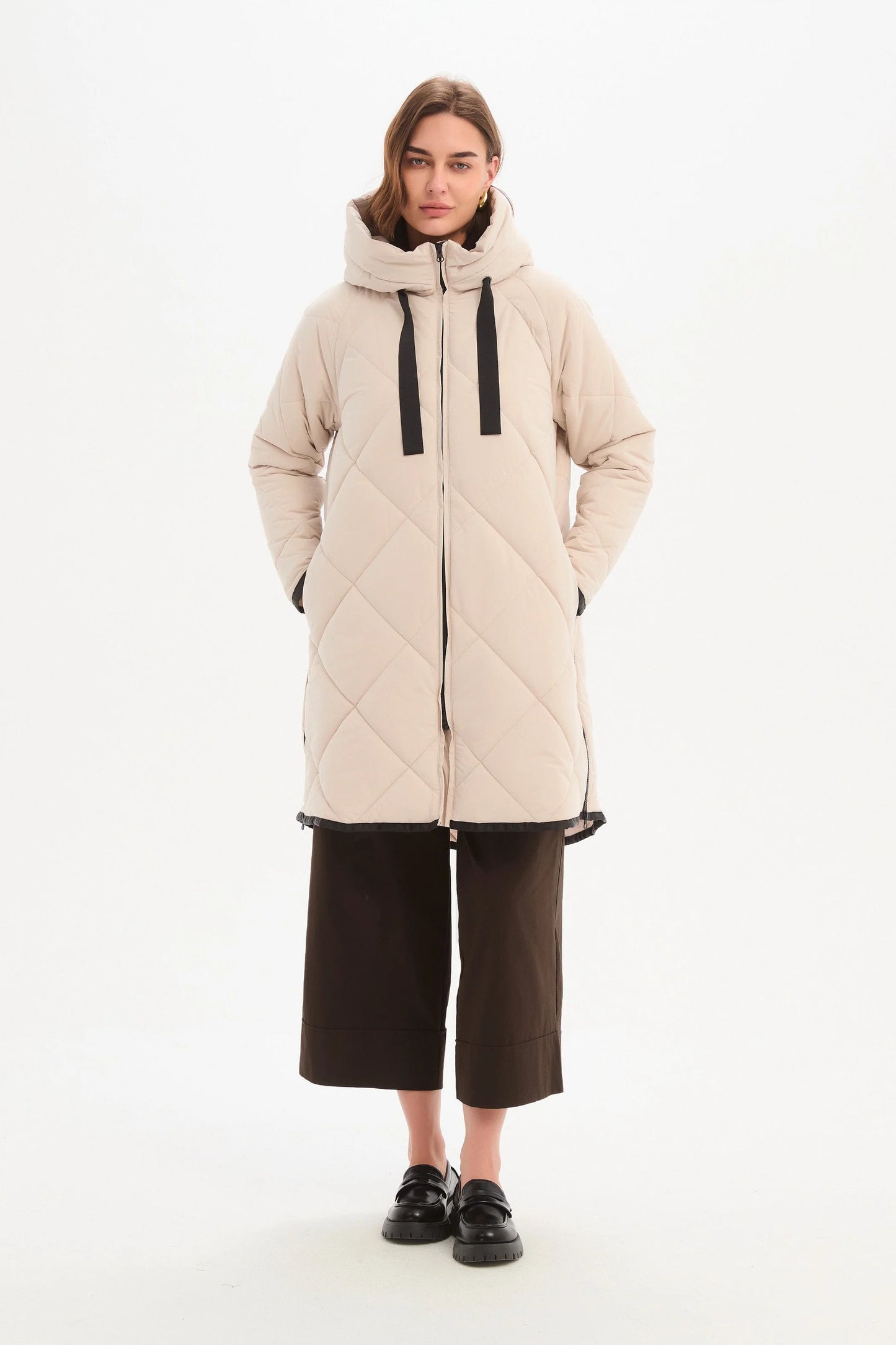 Tirelli - Zip Hem Coat - Cream