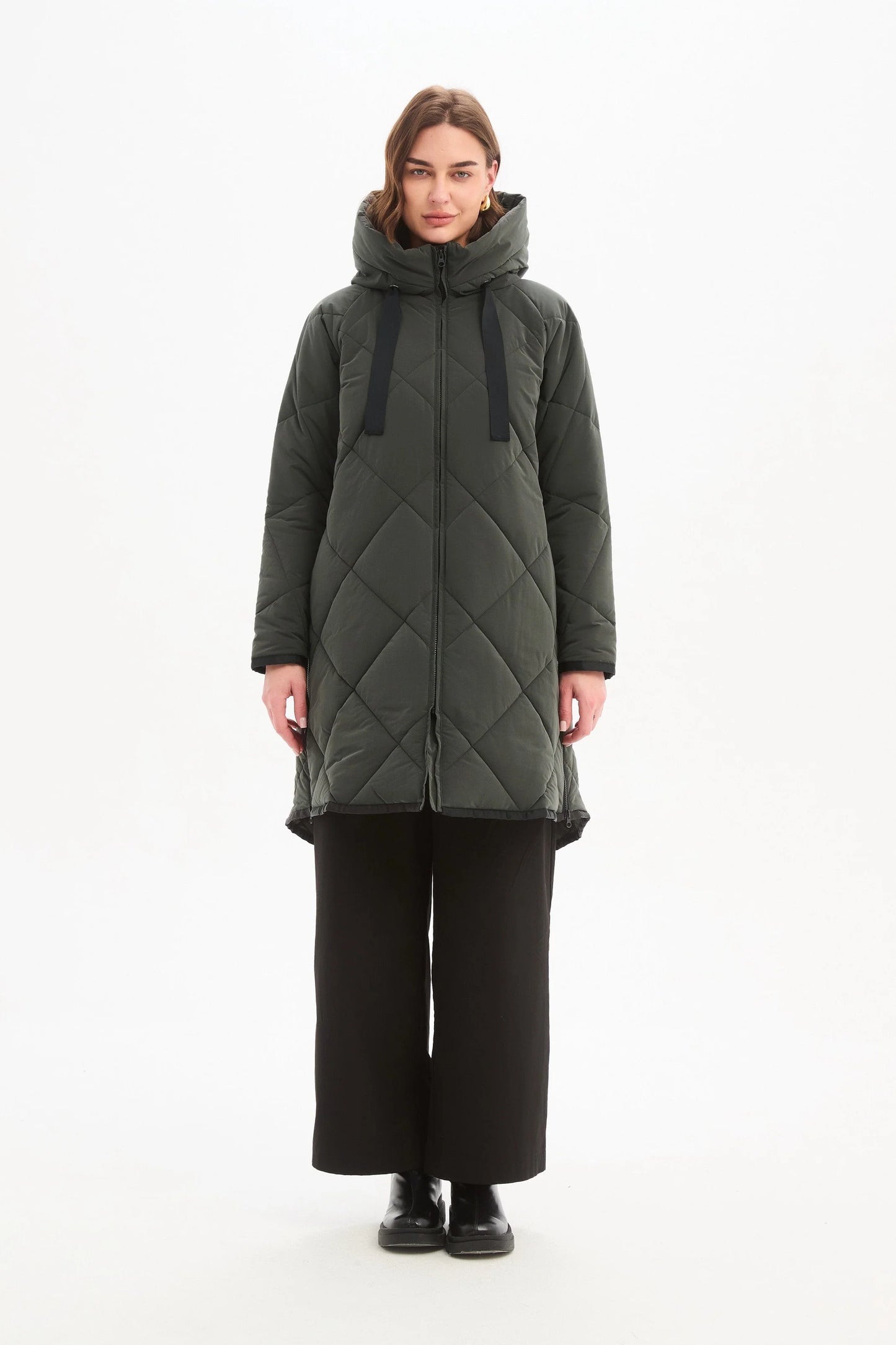 Tirelli - Zip Hem Coat - Steel