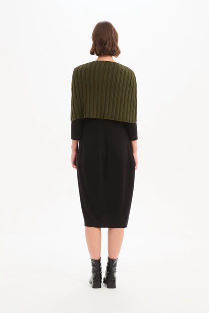 Tirelli - Zip Through Knit Shawl - Khaki