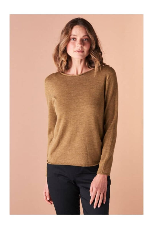 Uimi - Phoebe Crew Neck Jersey Top Nutmeg S Apparel & Accessories > Clothing Shirts Tops Sweater