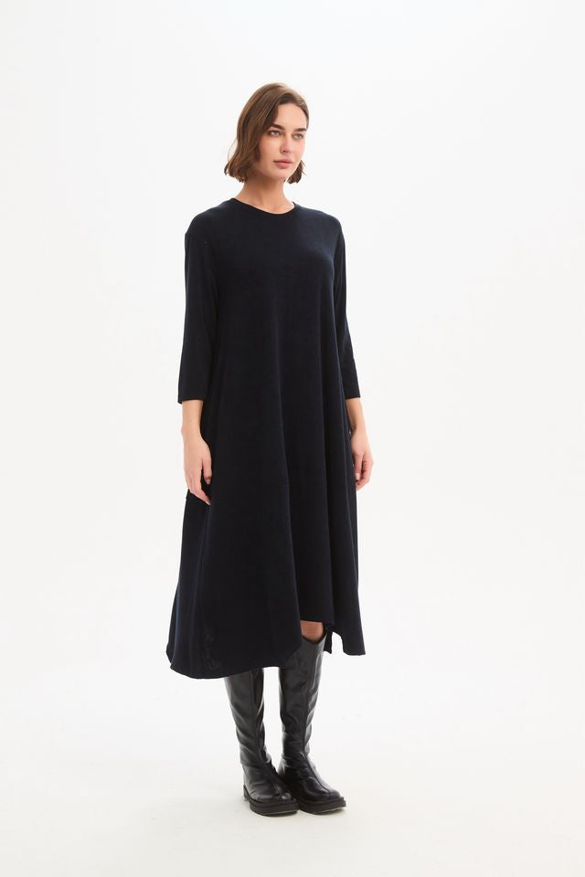 Tirelli - Overlay Panel Knit Dress - Navy