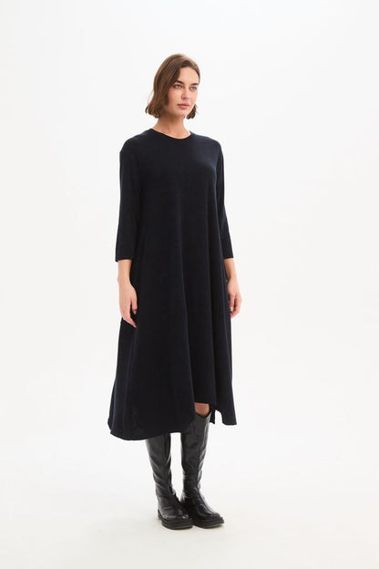 Tirelli - Overlay Panel Knit Dress - Navy