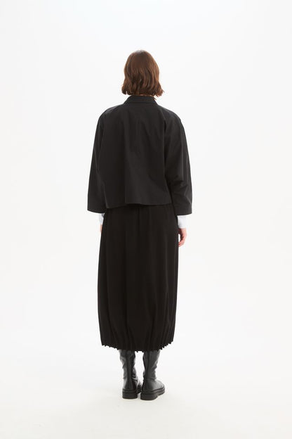 Tirelli - Jersey Pin Tuck Hem Skirt - Black