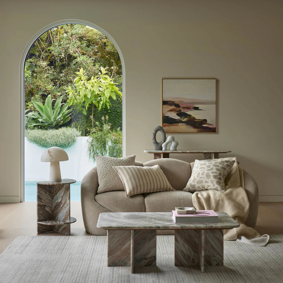 Amalfi - Dune Table Lamp - 29.5 X 29.5 X 38cm - White